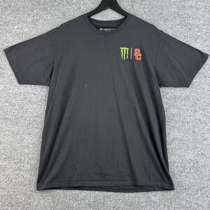 USC Trojans x Monster Energy Shirt Mens XL Black Cotton Fight On Short Sleeve